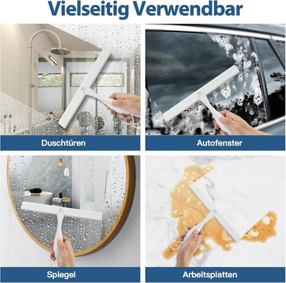 Duschabzieher Silikon mit Halterung 27.9cm Ergonomie Rostfrei