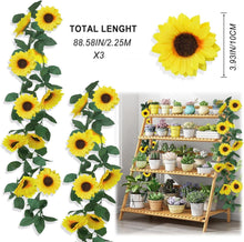 Künstliche Sonnenblumen Girlande 3er Set 2,3m Seidenblumen