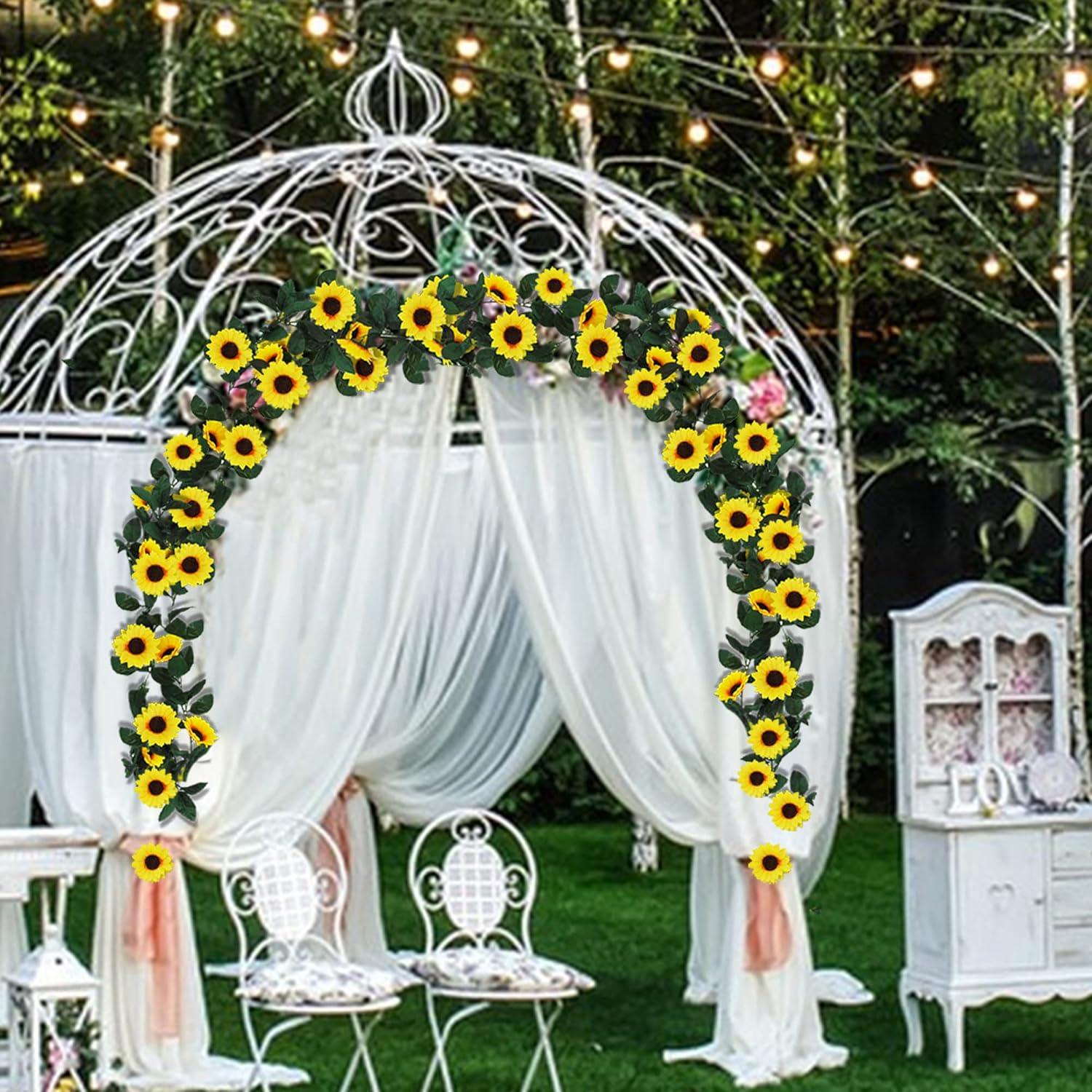 Künstliche Sonnenblumen Girlande 3er Set 2,3m Hochzeit Deko