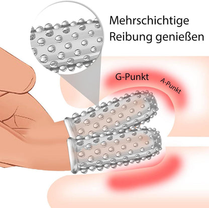 Silikon Fingerhüllen 2er Set Ticklers Penishülle Stimulation G-punkt