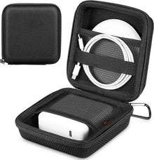 Schwarze Hartschalen Tasche für MacBook Ladegerät und Zubehör