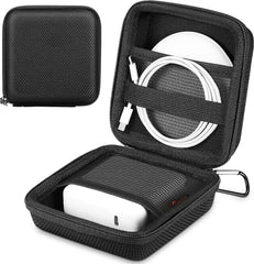 Schwarze Hartschalen Tasche für MacBook Ladegerät und Zubehör