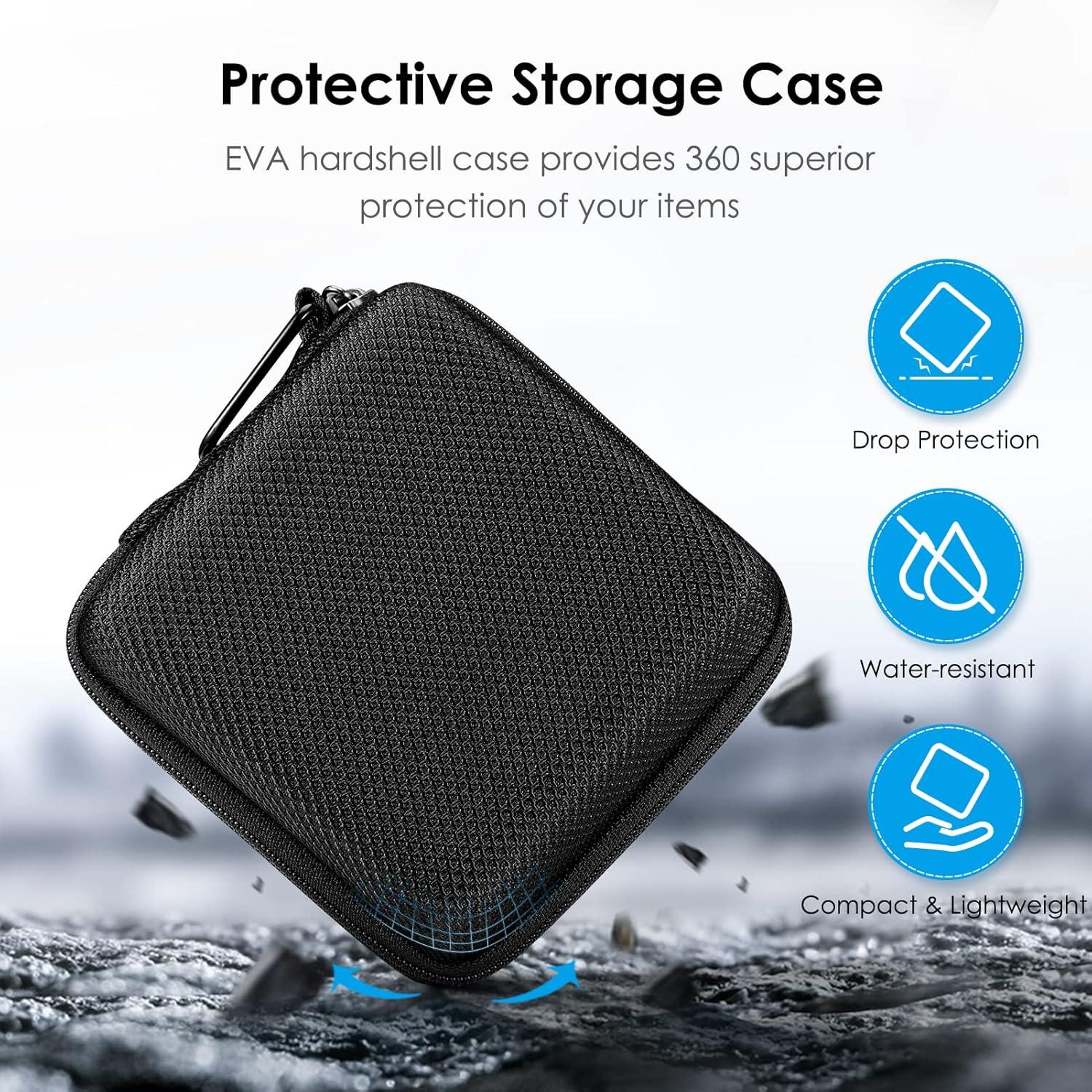 Schwarze Hartschalen Tasche für MacBook Ladegerät und Zubehör