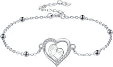 Mutter Tochter Armband Sterling Silber Herz Geschenk Mama