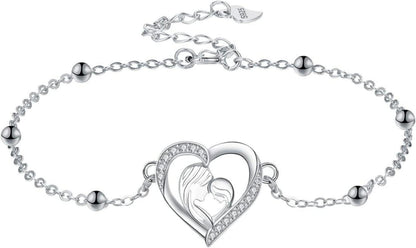 Mutter Tochter Armband Sterling Silber Herz Geschenk Mama