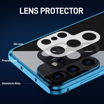 Samsung Galaxy S23 Ultra Magnetische Adsorption Flip Case Cover Blau