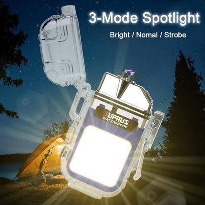 Wasserdichtes Leuchtfeuerzeug mit Taschenlampe, USB aufladbar