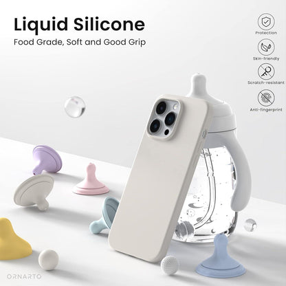iPhone 14 Pro Hülle 6,1 Zoll Silikon Case Flüssig Schutz Steingrau