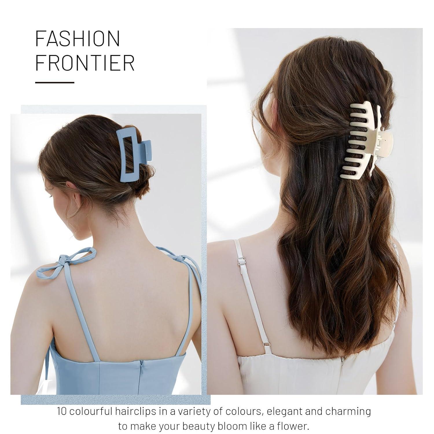 10 Stk. Große Haarklammer Damen Dickes Haar Rutschfest Matt Set