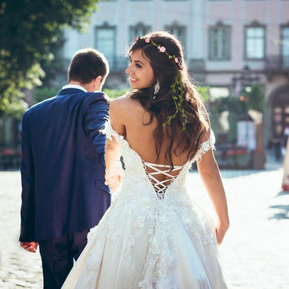 2Pcs Blumenkranz Haarband Damen Mädchen Boho Blumen Haarreif Hochzeit