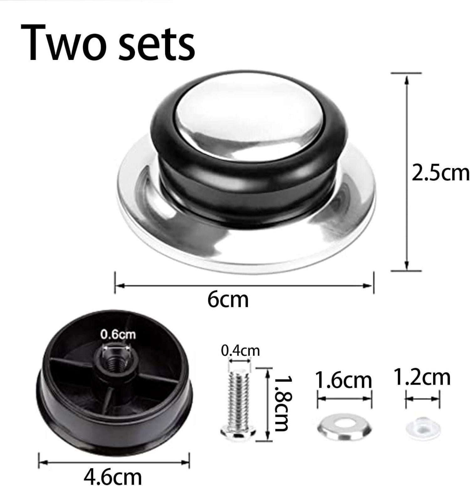 2er Set Deckelgriff Bakelit Edelstahl Ersatz，Topfdeckel