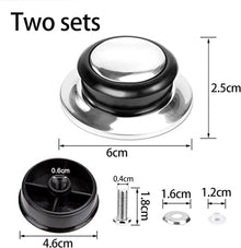 2er Set Deckelgriff Bakelit Edelstahl Ersatz，Topfdeckel