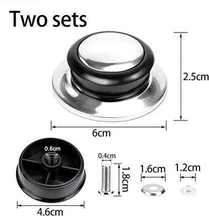 2er Set Deckelgriff Bakelit Edelstahl Ersatz，Topfdeckel