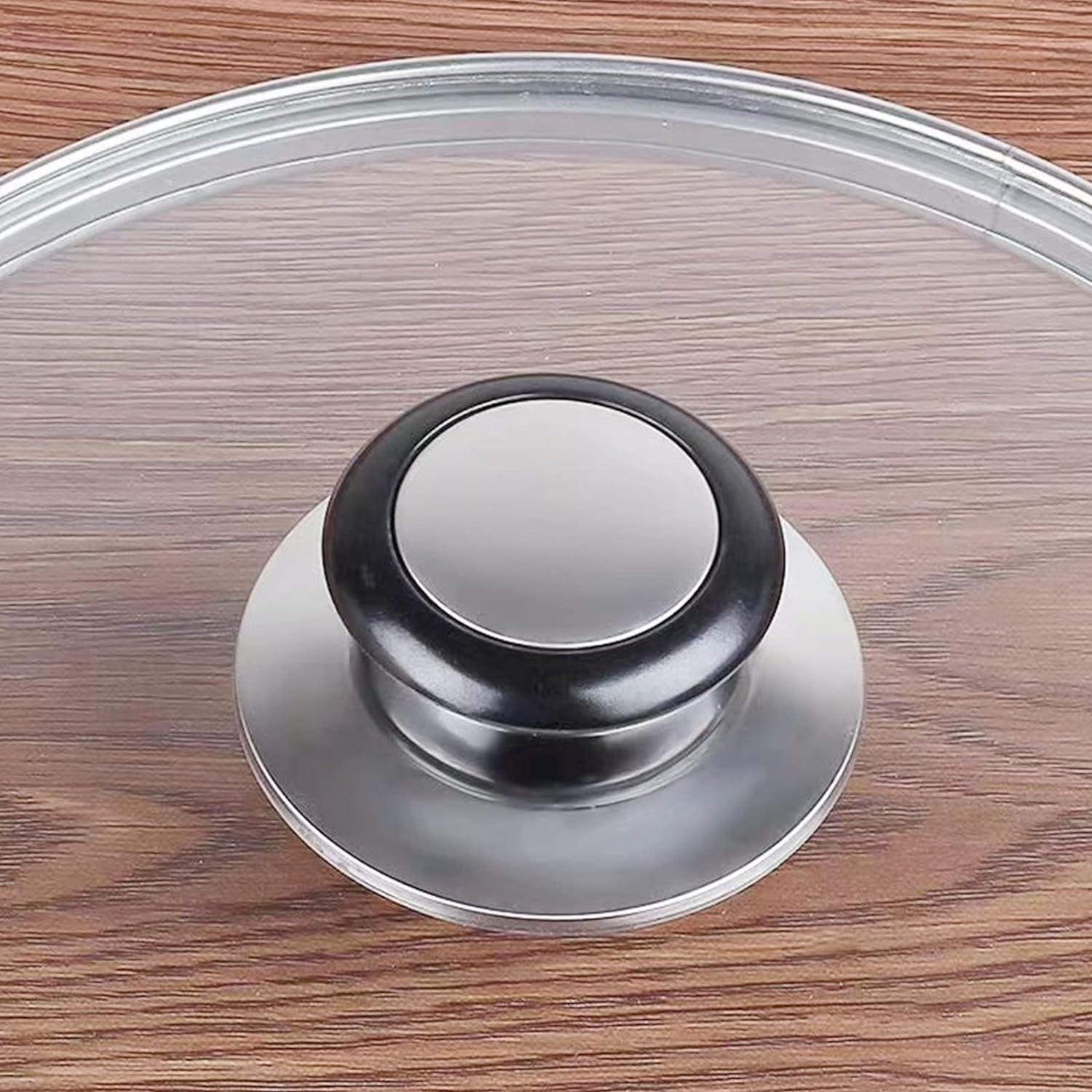 2er Set Deckelgriffe für Pfannen- und Topfdeckel - Ersatzgriff aus Bakelit und Edelstahl, hitzebeständig