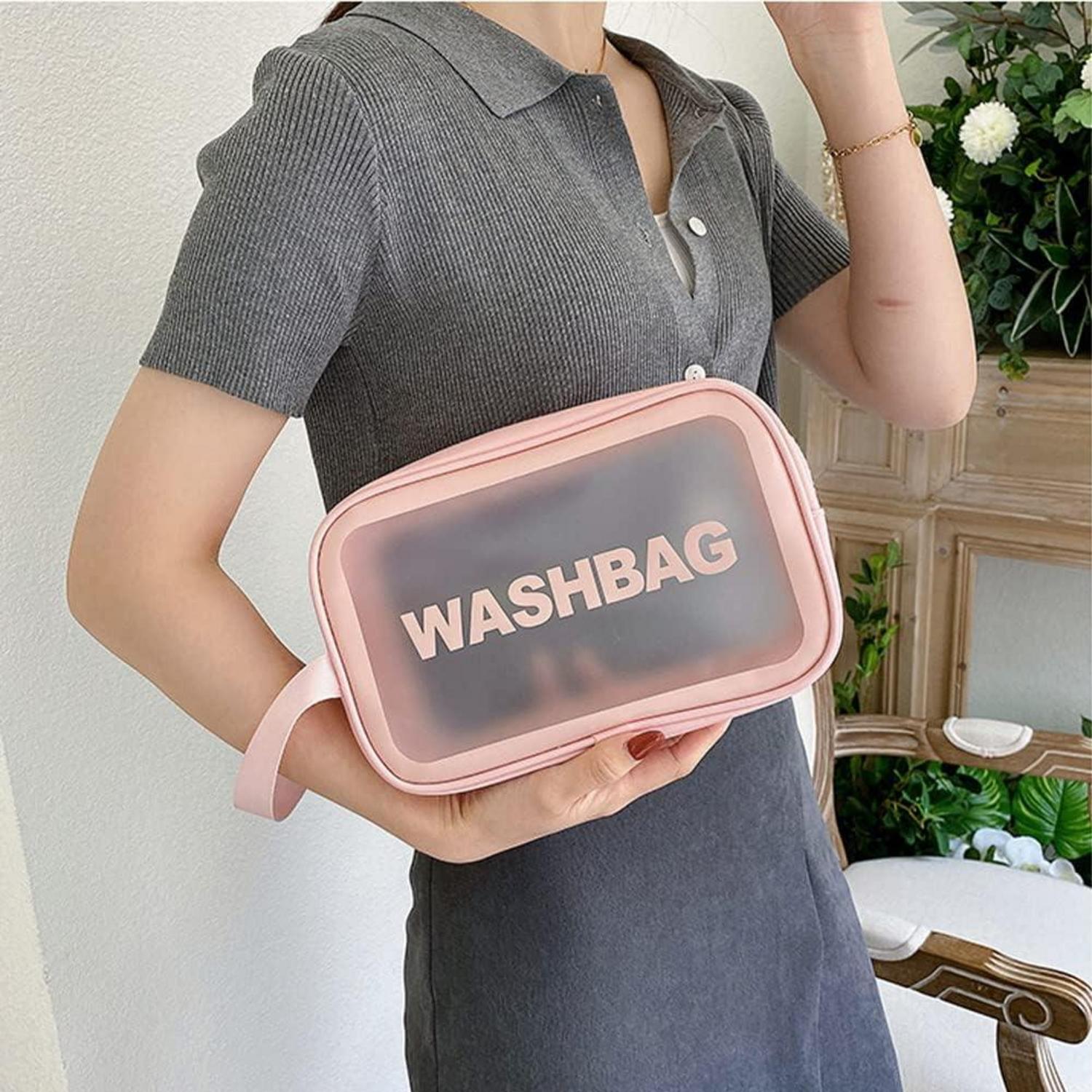 Transparente PVC Kulturbeutel 5PC Set Rosa Make-up Tasche