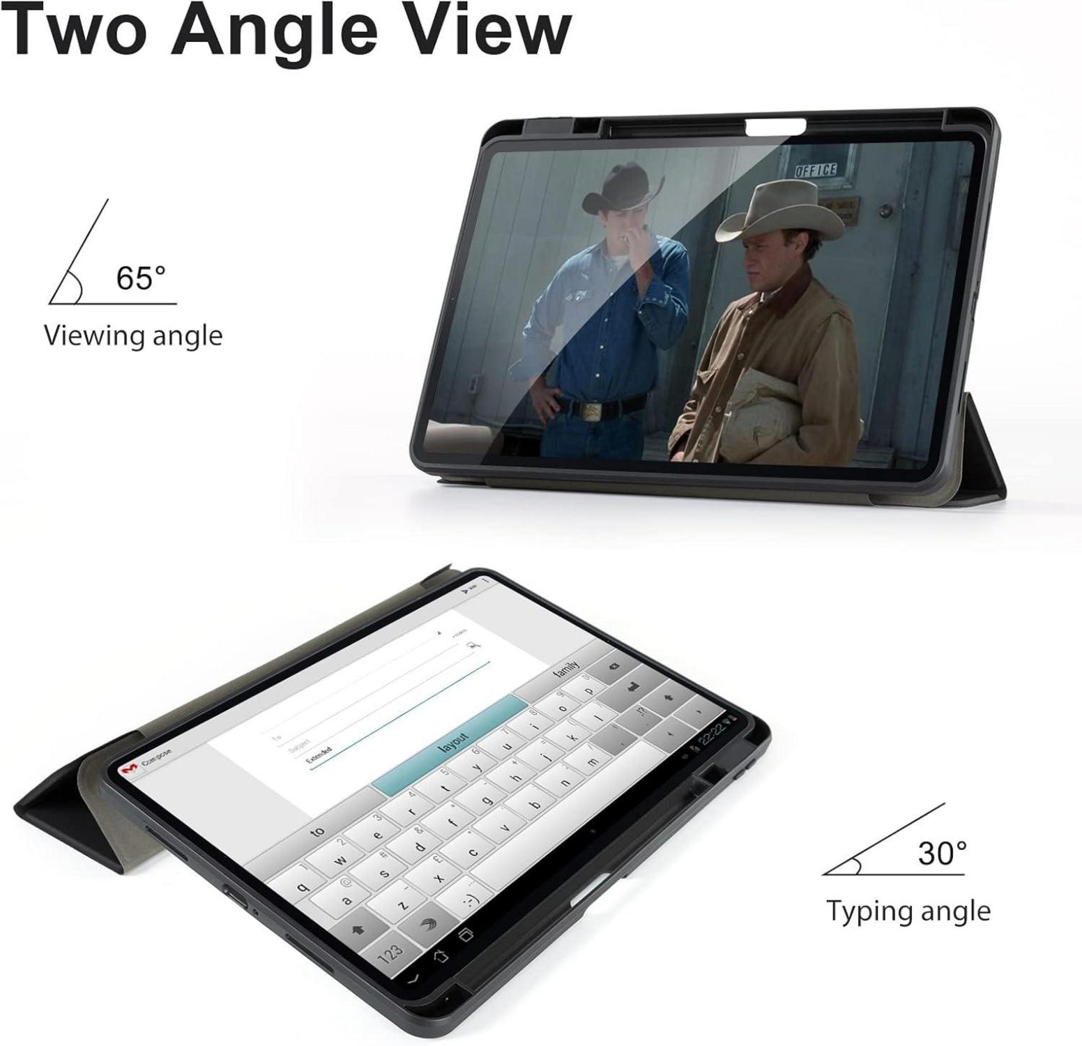 CoBak Xiaomi Pad 6 Hülle Stifthalter Transparent Schwarz
