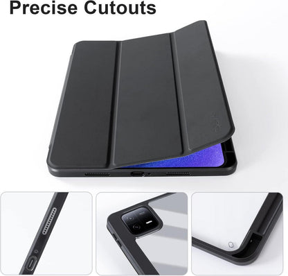 CoBak Xiaomi Pad 6 Hülle 11 Zoll Transparent Schwarz Stifthalter Standfunktion