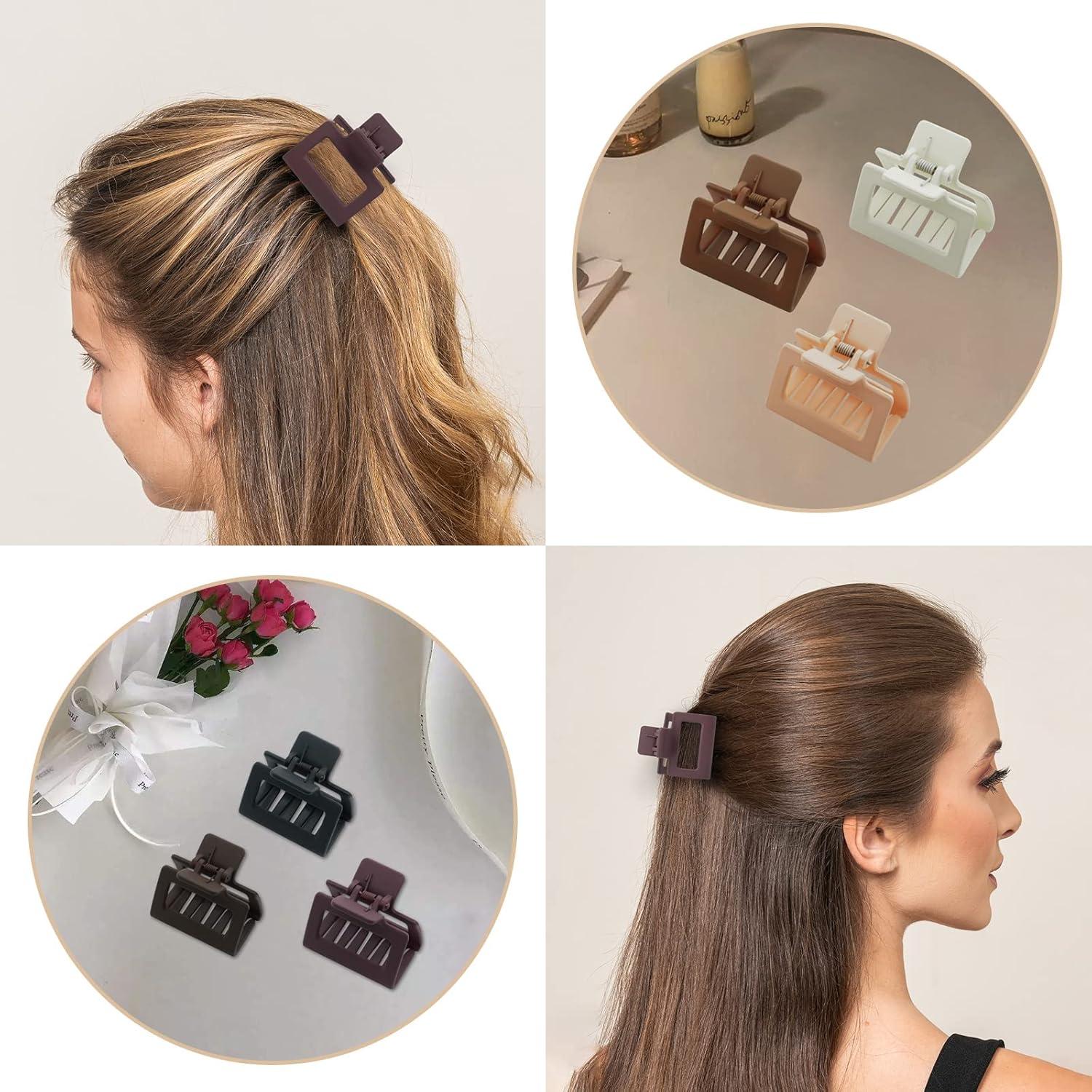 6er Set Haarklammern Matt für Frauen und Mädchen Haarspangen 5,1 cm