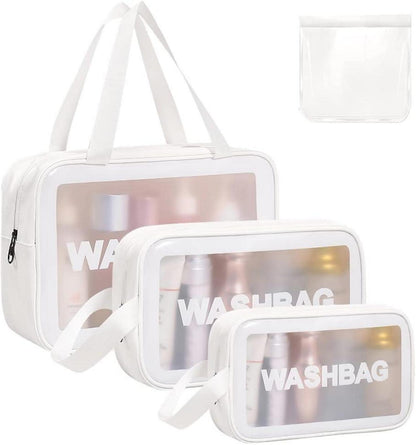 Transparente PVC Kulturbeutel Set 4-teilig - Make-up Taschen Set