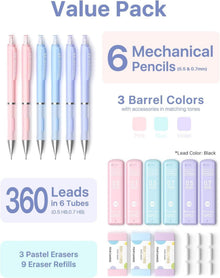 Pastell Druckbleistift Set mit Etui, 6 Stück 0,5 & 0,7