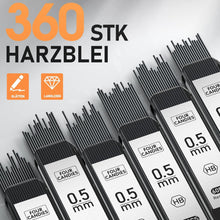 Druckbleistift Set 3 Stk Metall 0,5mm Minen HB 360 Stk