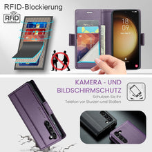 Samsung Galaxy S23 5G Handyhülle Lila Premium Leder RFID