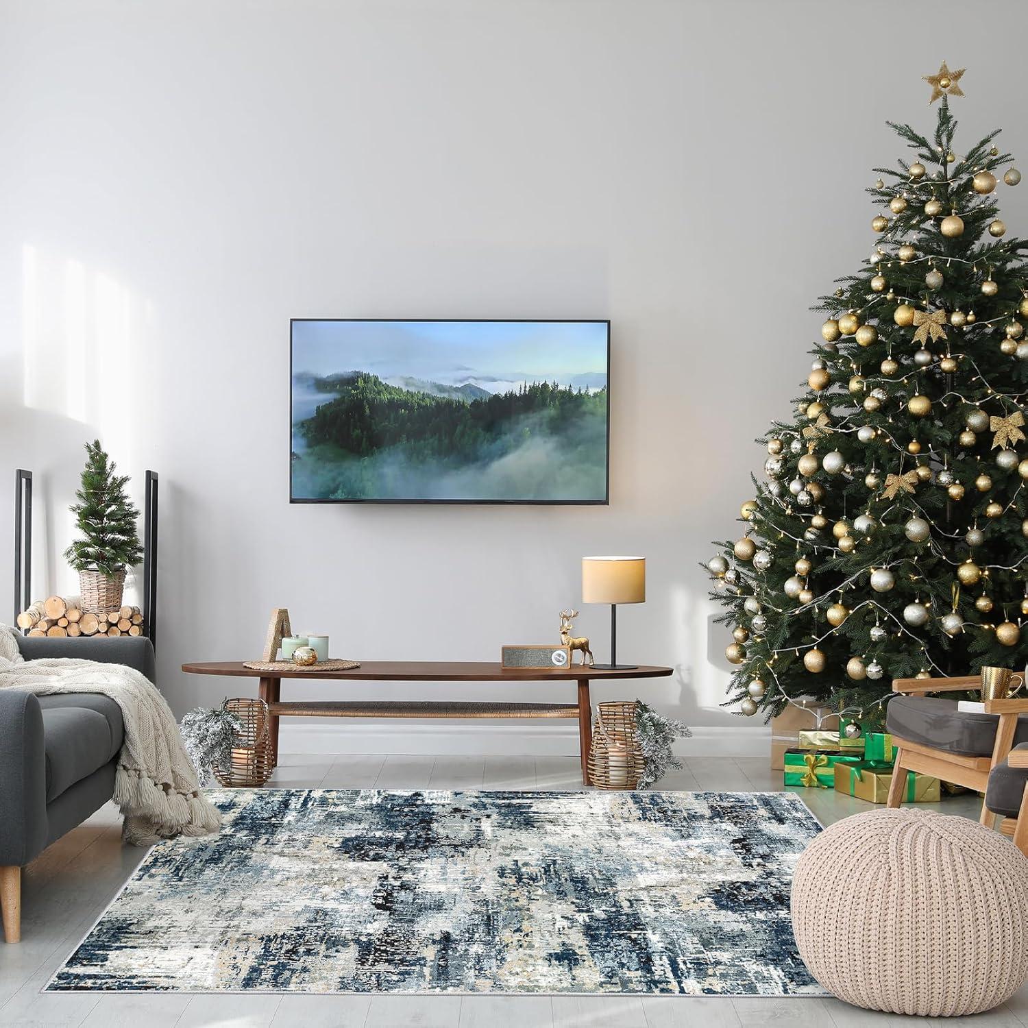 Teppich Wohnzimmer Moderner Flauschiger Boho Teppiche Groß 120x170 cm