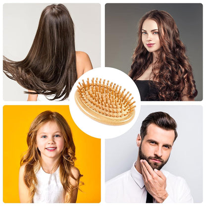 Holzmassagekamm Bambus Kopfhautmassage Haarbürste Anti-Statik Mini Kamm