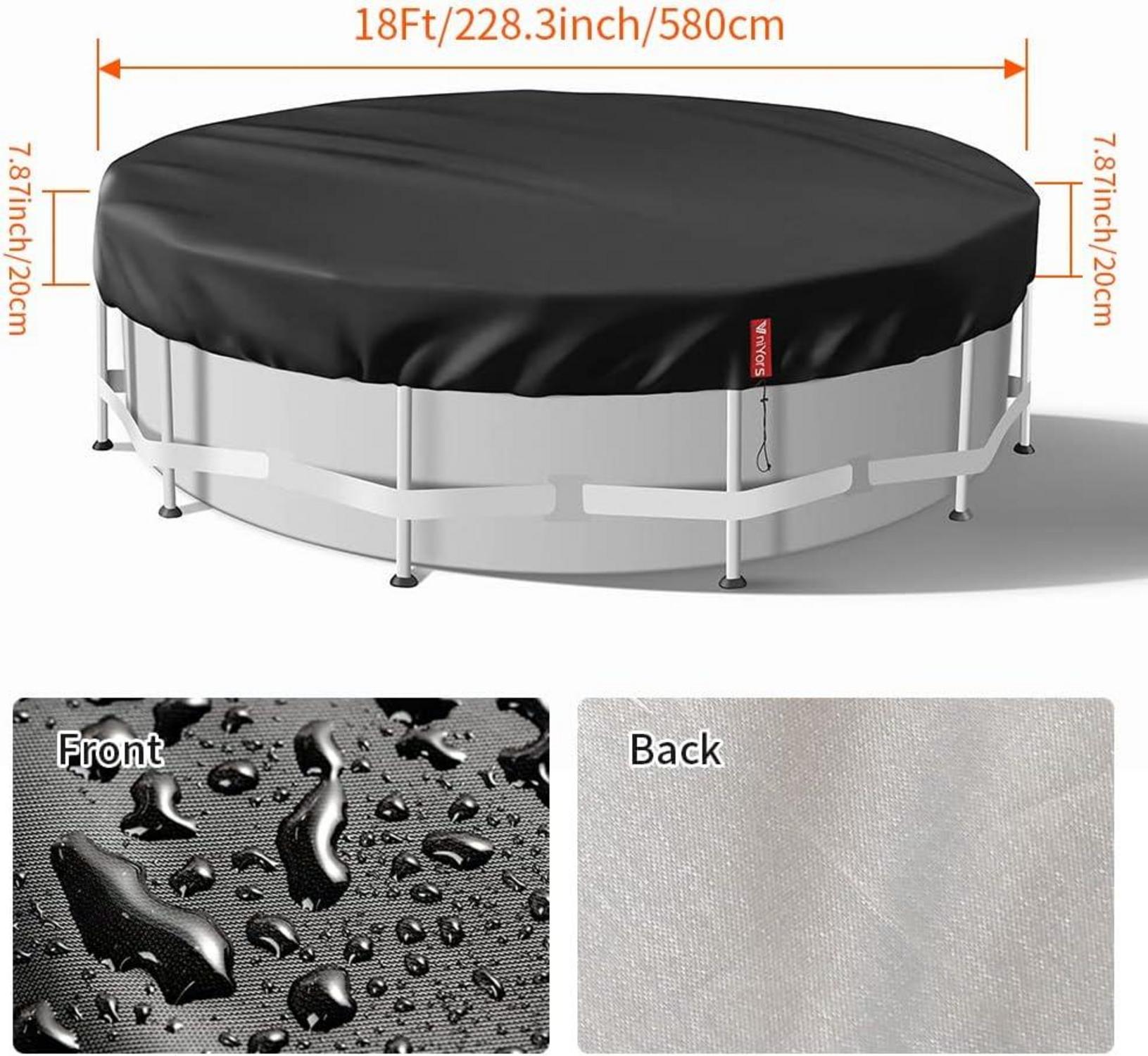 Poolabdeckung Rund 550 Schwarz Uv-Schutz Kordelzug 549CM