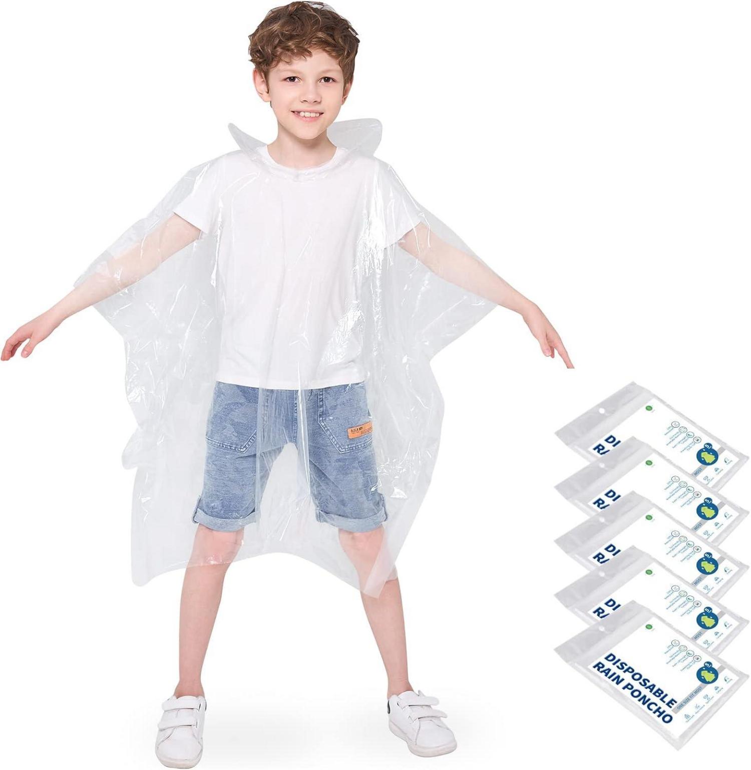 Regenponcho Kinder Wasserdicht Hooded Regencape transparent