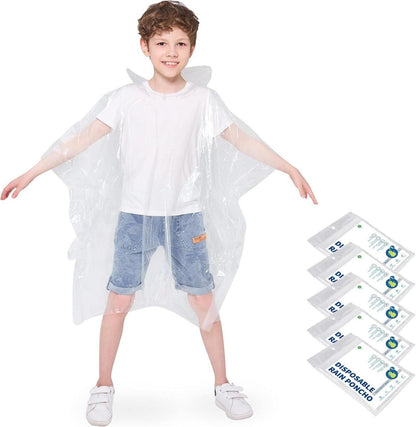 Regenponcho Kinder Wasserdicht Hooded Regencape transparent