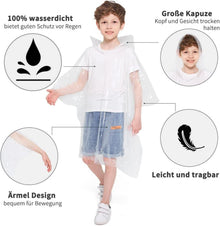 Regenponcho Kinder 5er Pack wasserdicht mit