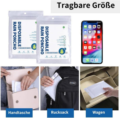 Regenponcho Kinder 5er Pack wasserdicht Hooded transparent 85cm Unisex