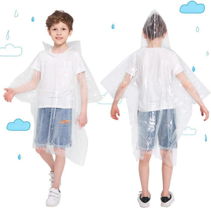 5er Pack Regenponcho Kinder Wasserdicht Hooded Unisex für Reise Camping