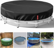 Runde Poolabdeckung 420D Oxford-Stoff Uv-Schutz Kordelzug Schwarz