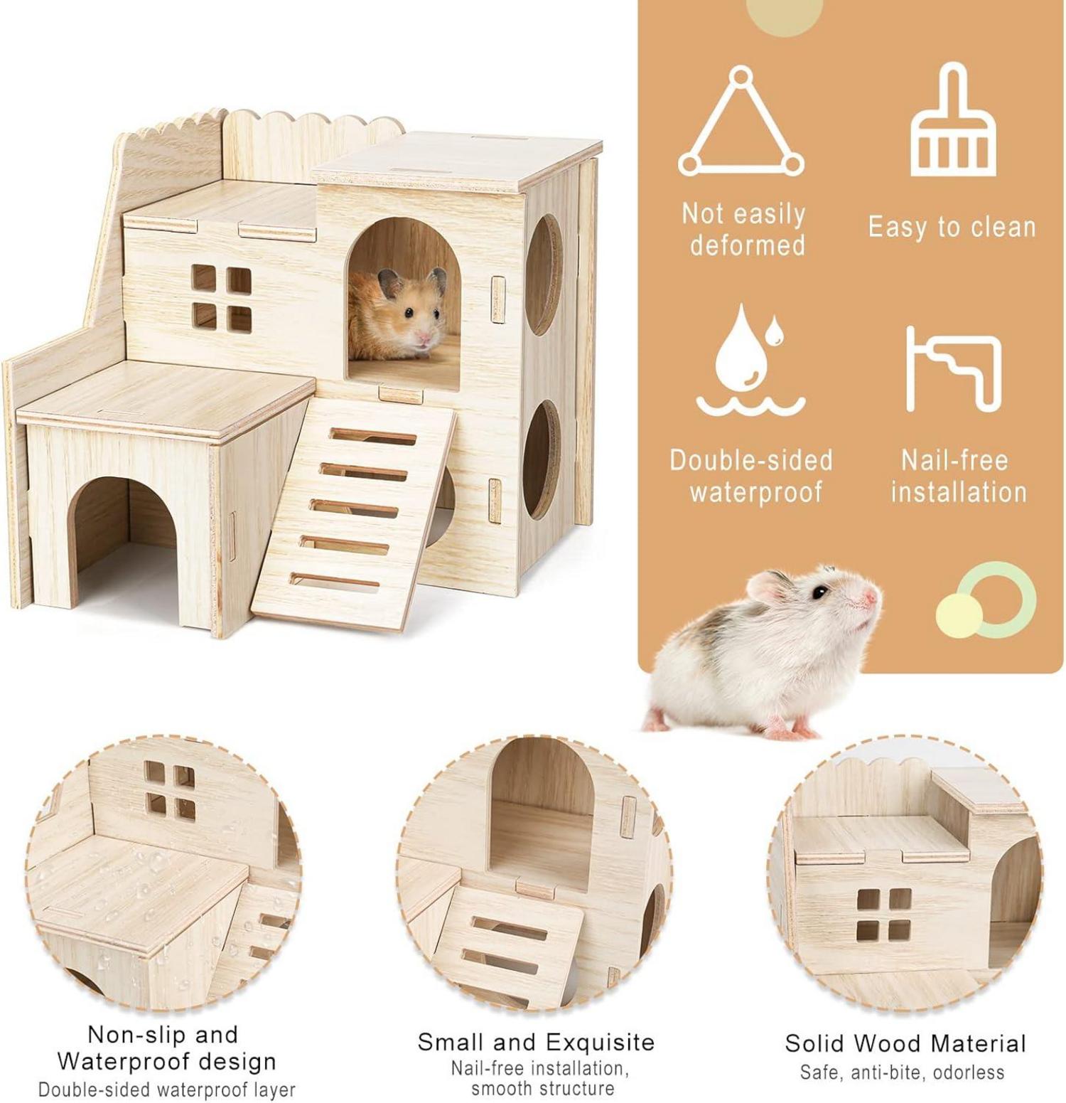 Hamster Spielzeug Set aus Holz für Kleintiere