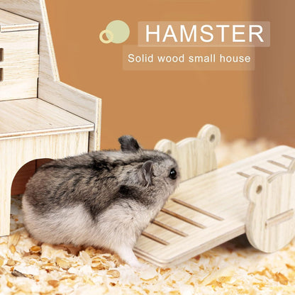 Holz Hamster Spielzeug Set, Hamsterhaus, Kauspielzeug