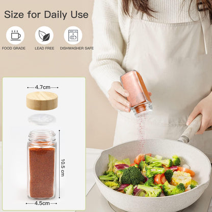 Thokono Gewürzgläser Set Bambusdeckel 120ml 36pcs