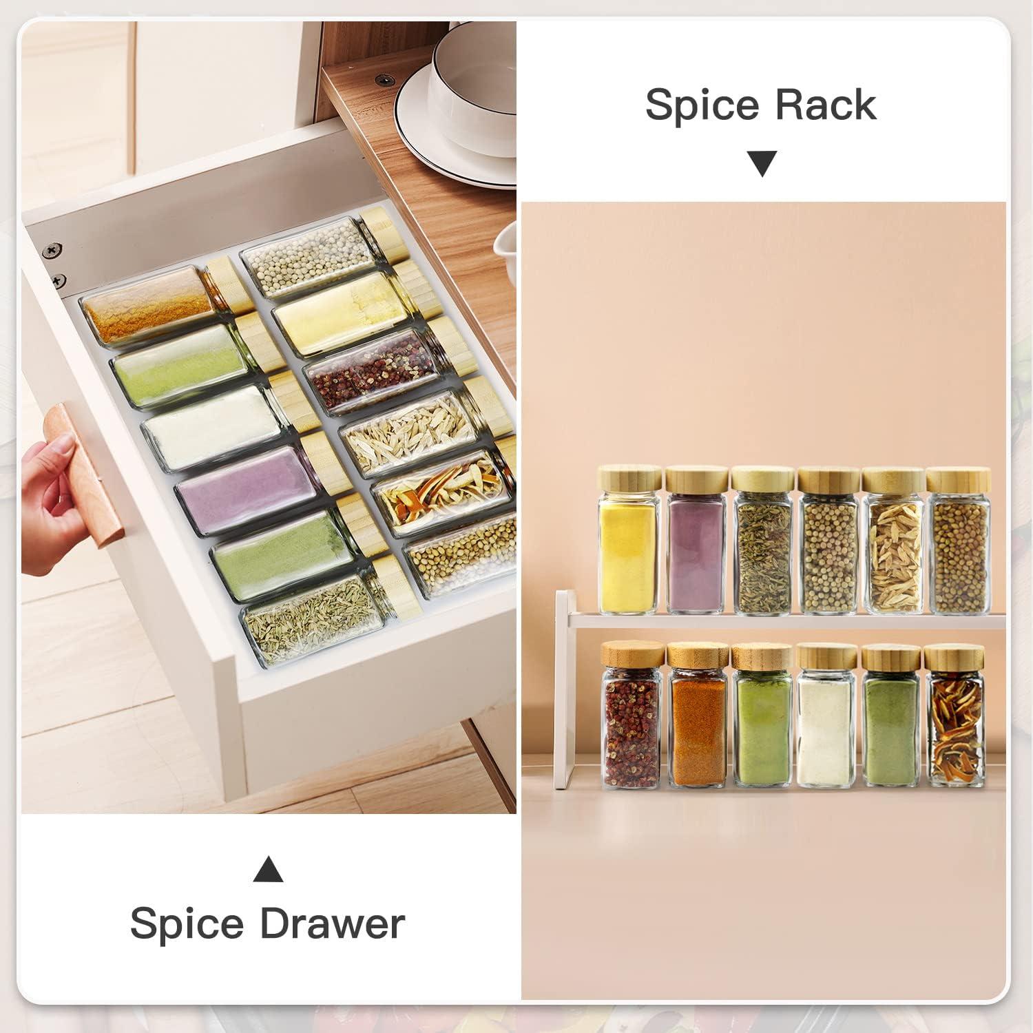 Gewürzgläser Set 36-teilig mit Bambus Deckel 120ml Spice Jars