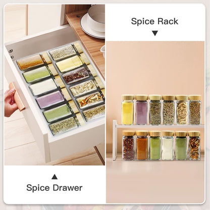 Gewürzgläser Set 36-teilig mit Bambus Deckel 120ml Spice Jars