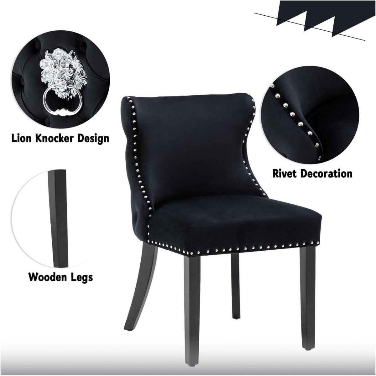Samt Esszimmerstühle 4er Set Schwarz – Gepolstert & Modern