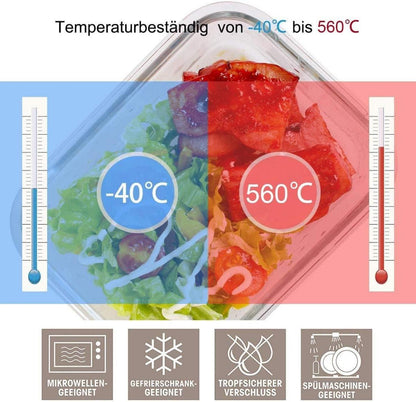Glas-Frischhaltedosen Set 10-tlg. für Küche & Restaurant luftdicht BPA-frei