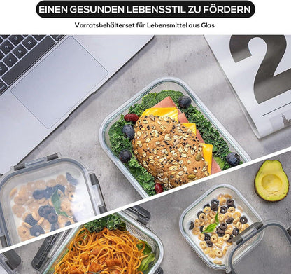 Glas-Frischhaltedosen Set 10-tlg. für Küche & Restaurant luftdicht BPA-frei