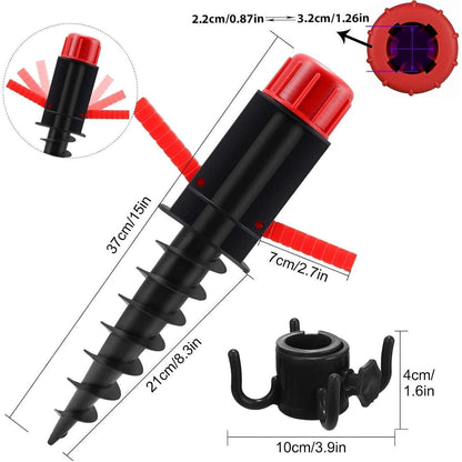 Bodenanker Sonnenschirm Eindrehbar 38cm ABS Kunststoff
