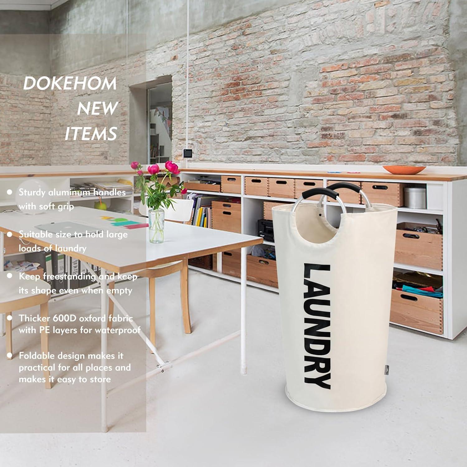 Faltbarer Wäschekorb 90L Beige PE-beschichtet Oxfordstoff