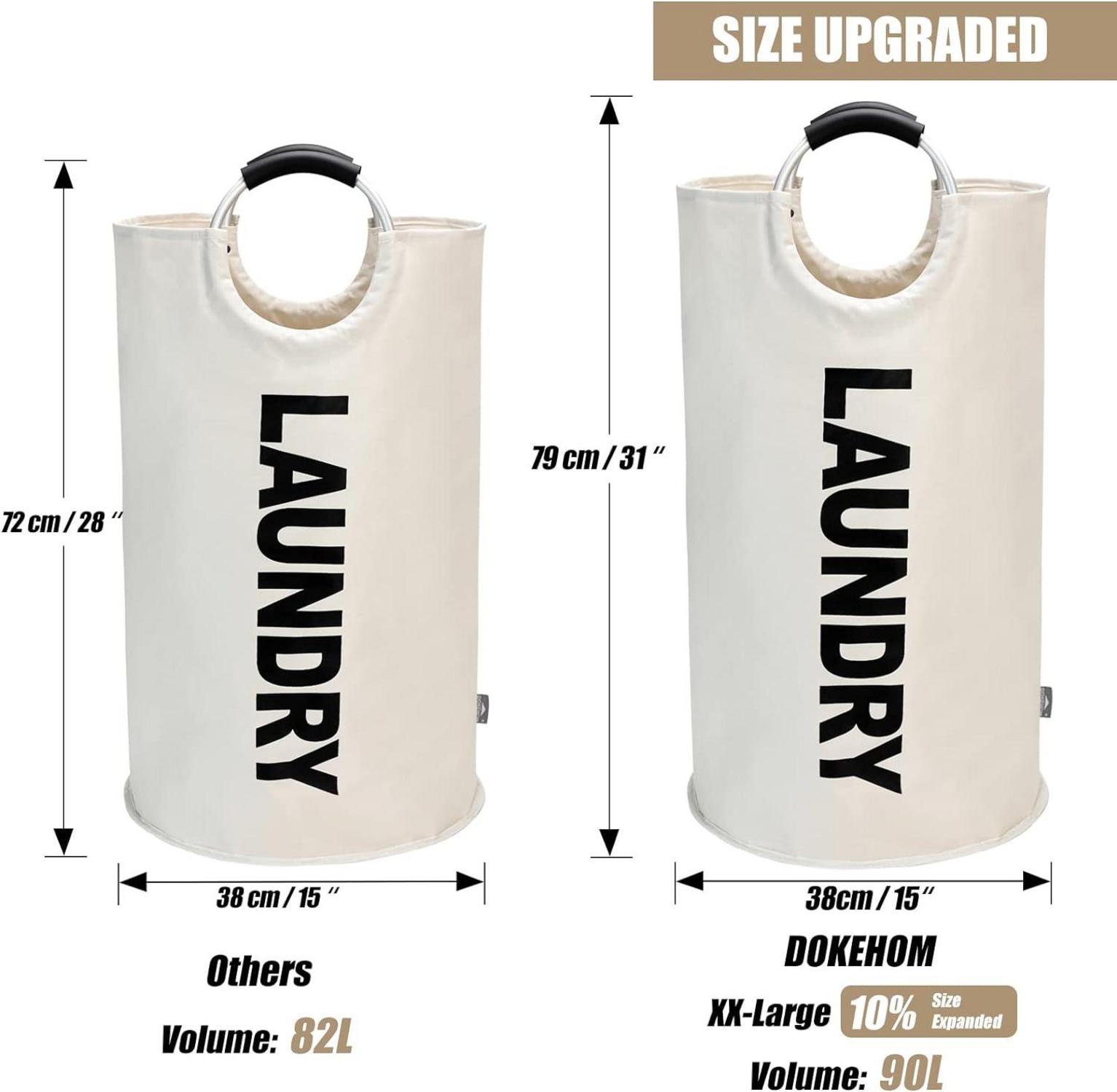 Faltbarer Wäschekorb mit 90L Kapazität und PE-Beschichtung