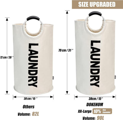 Faltbarer Wäschekorb mit 90L Kapazität und PE-Beschichtung