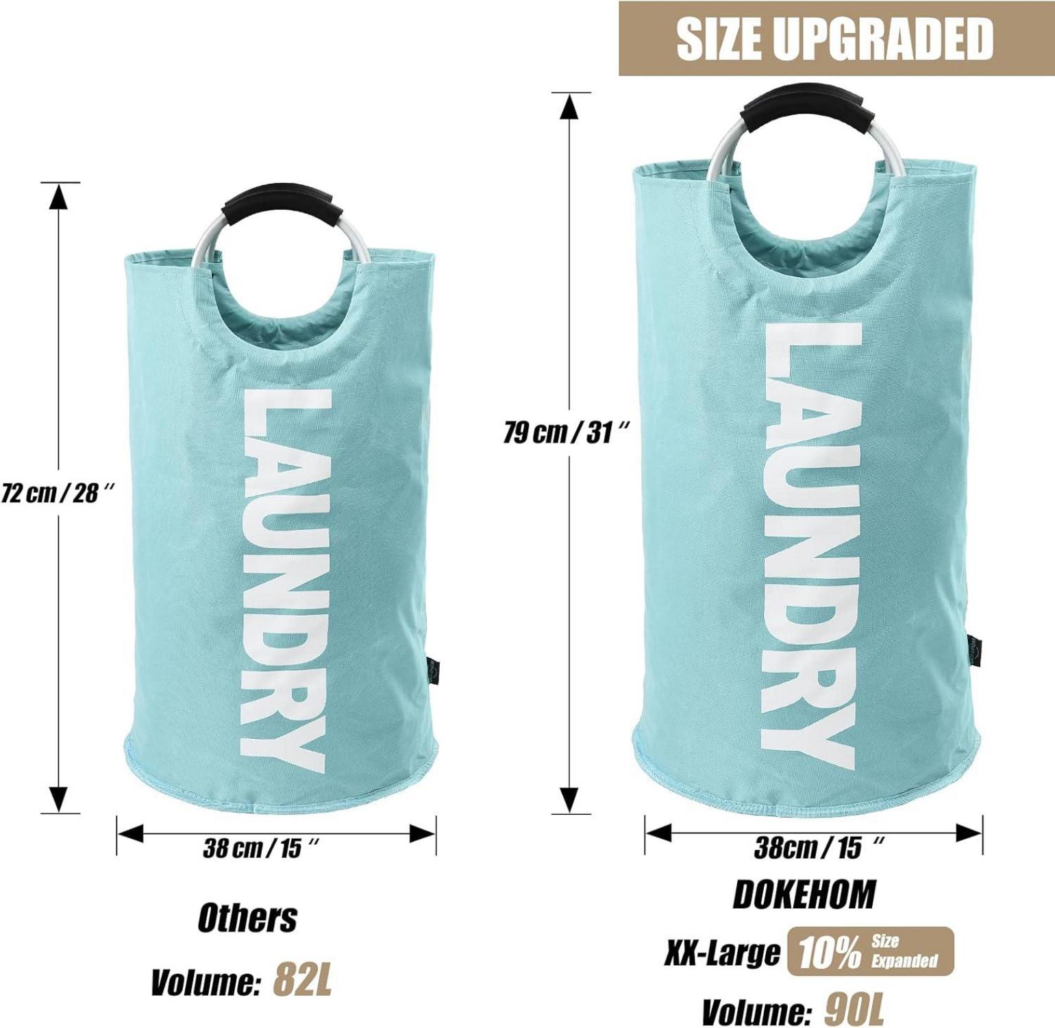 Faltbarer Wäschesack 90L mit PE-Beschichtung, Aluminiumgriff