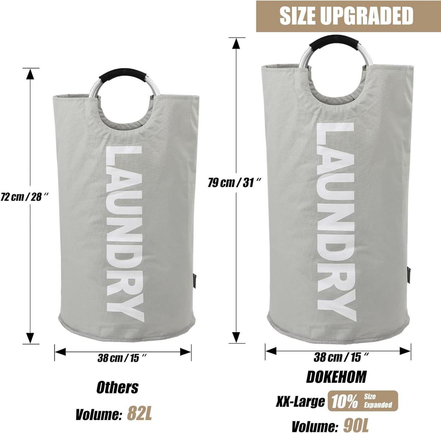 Faltbare Wäschekörbe 90L groß PE-beschichtet Grauxyz