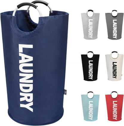 Faltbarer Wäschekorb 90L Oxford Stoff dunkelblau 600D